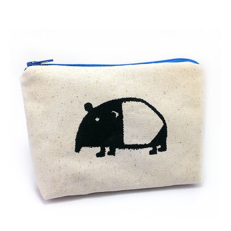 【手印】马来貘立体帆布零钱包 - 铅笔盒/笔袋 - 其他材质 白色