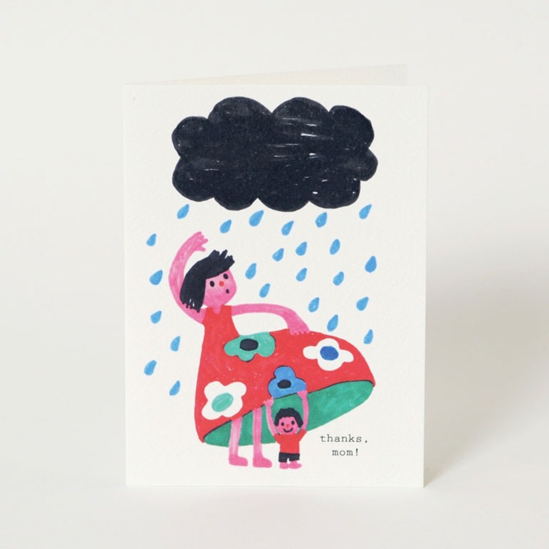 挡风雨的妈妈  卡 - 卡片/明信片 - 纸 多色