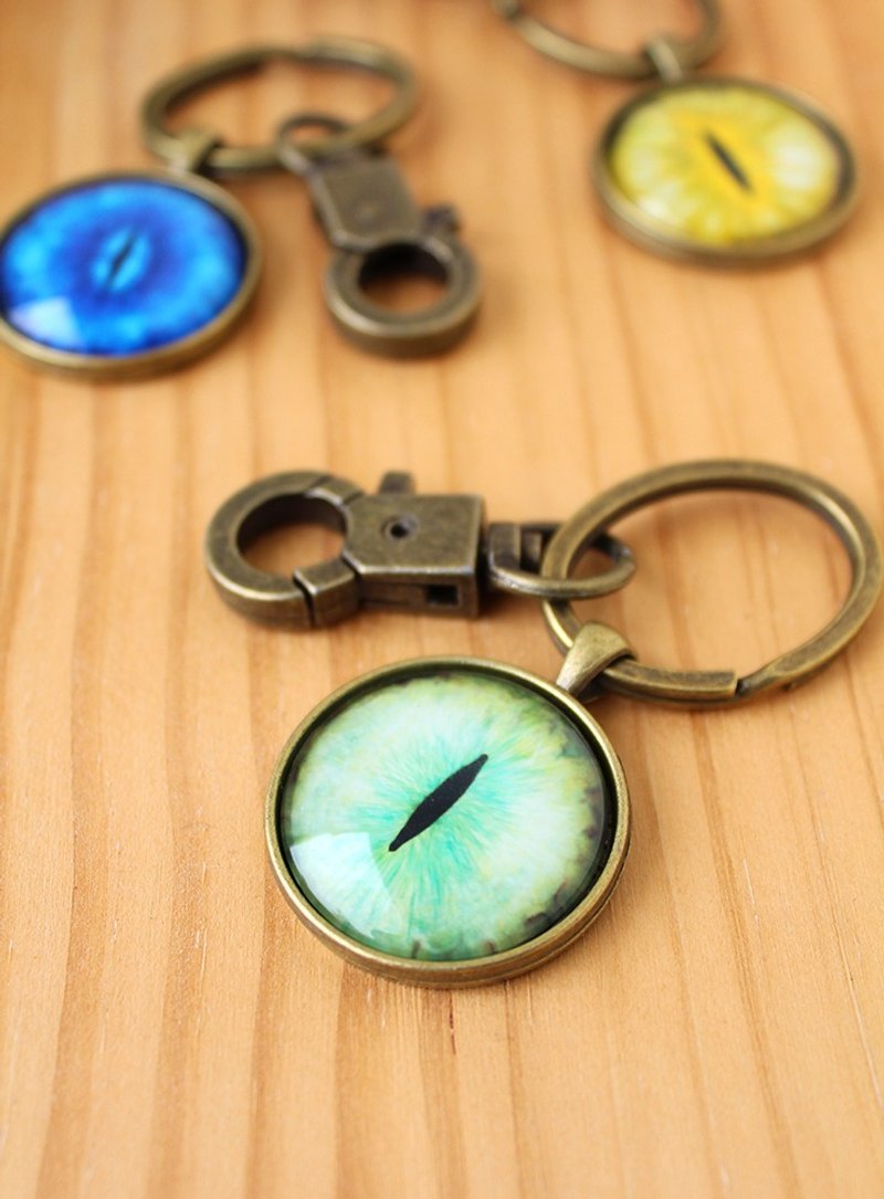[Cat EYE 系列] 30mm大颗眼睛 简约版钥匙圈 - 钥匙链/钥匙包 - 其他金属 多色