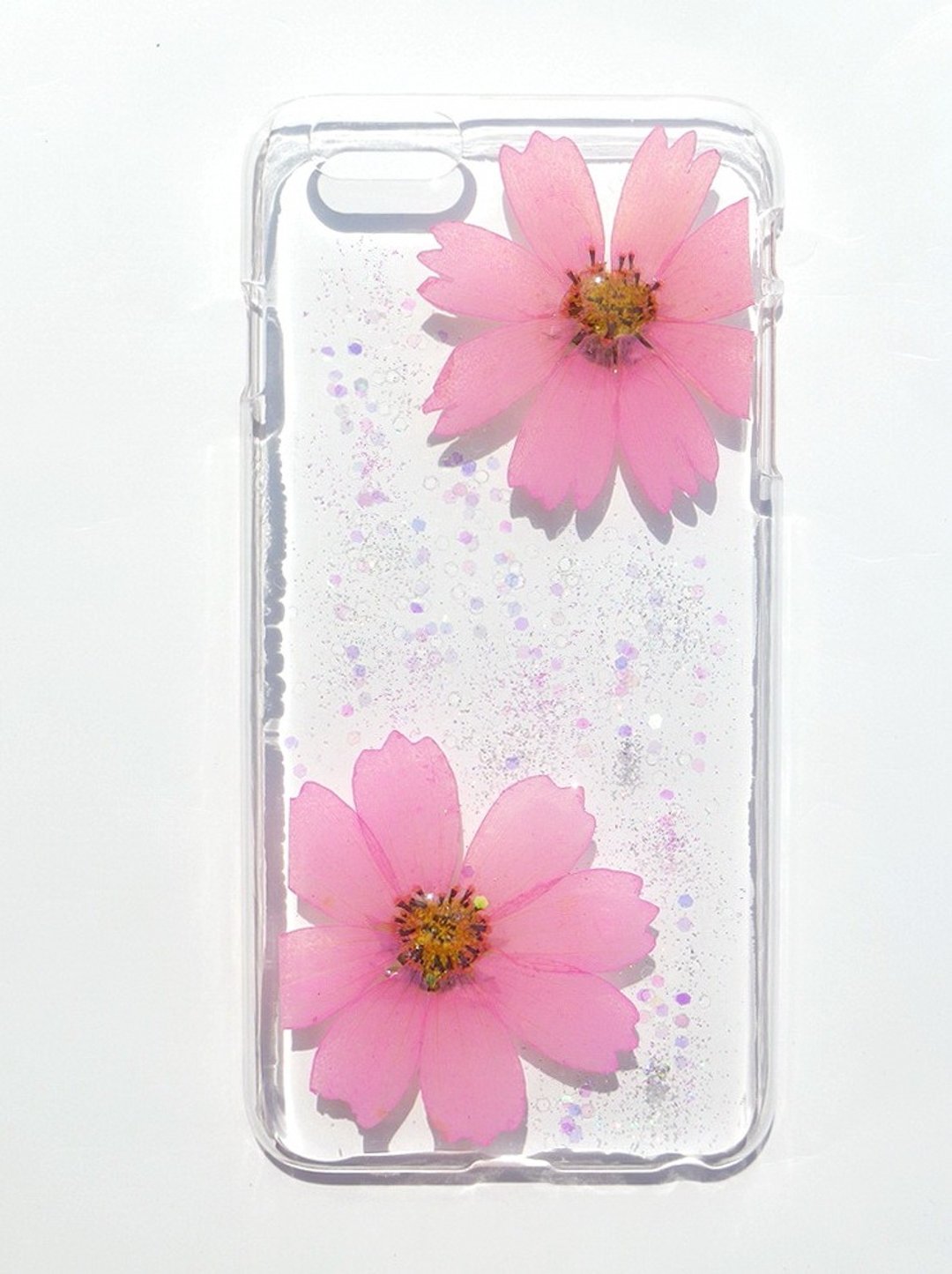 Anny's workshop手作押花手机保护壳，适用于iphone 6 plus, 粉红波斯菊 - 手机壳/手机套 - 纸 粉红色