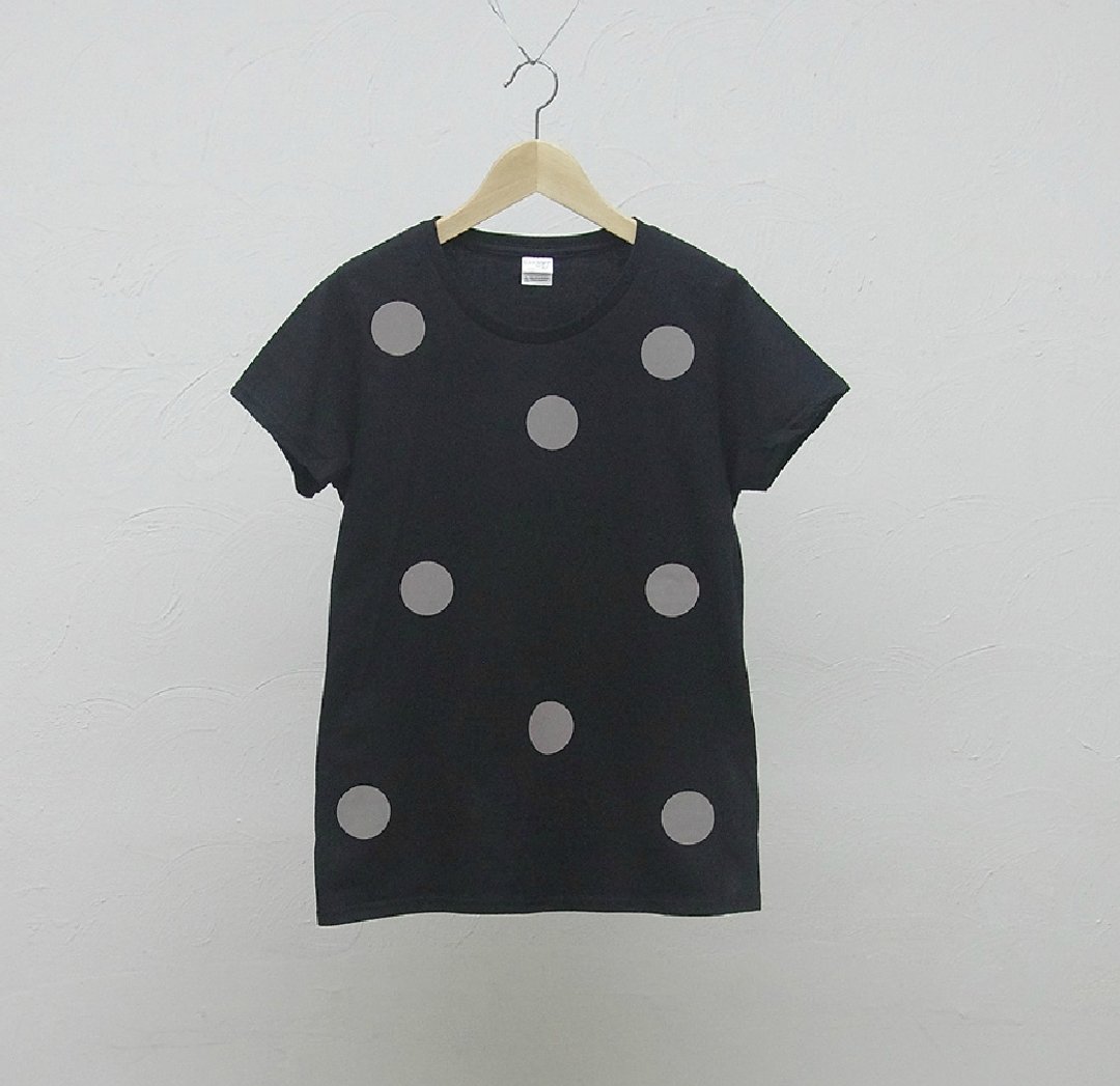 反光点点纯棉短袖T恤 T-shirt - imakokoni - 女装 T 恤 - 棉 黑色