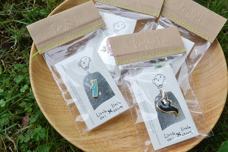 Little Choom x Little OH! 手工耳环（耳针/一对） - 耳环/耳夹 - 珐琅 