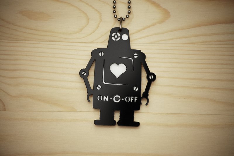 爱心机器人·压克力项链/钥匙圈 - 项链 - 压克力 黑色