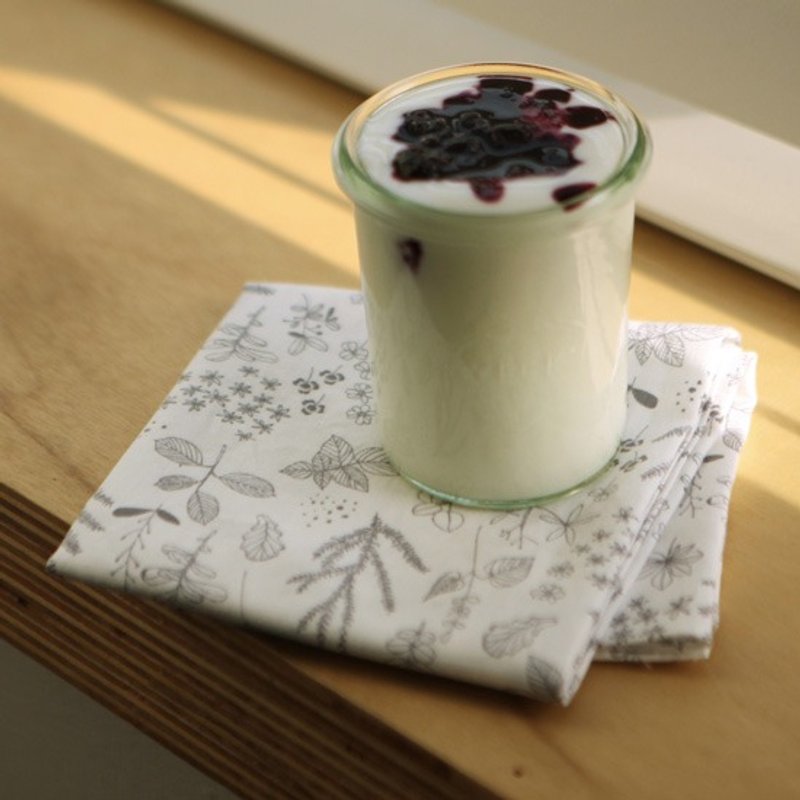 Dailylike 北欧风绵质手帕头饰领巾-01叶子,E2D30395 - 发饰 - 棉．麻 灰色