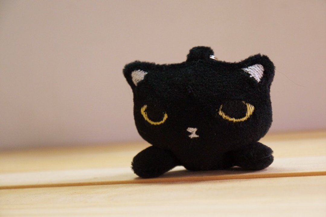 Bucute黑鲁卤猫家族/生日礼物 首选/疗愈系/手工制作/手机吊饰 - 吊饰 - 其他材质 黑色