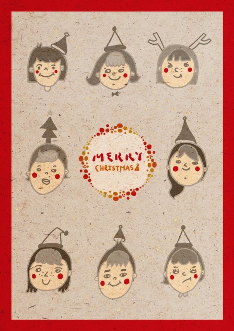圣诞节限定 Postcard / 复古红-头饰比赛 - 卡片/明信片 - 纸 红色