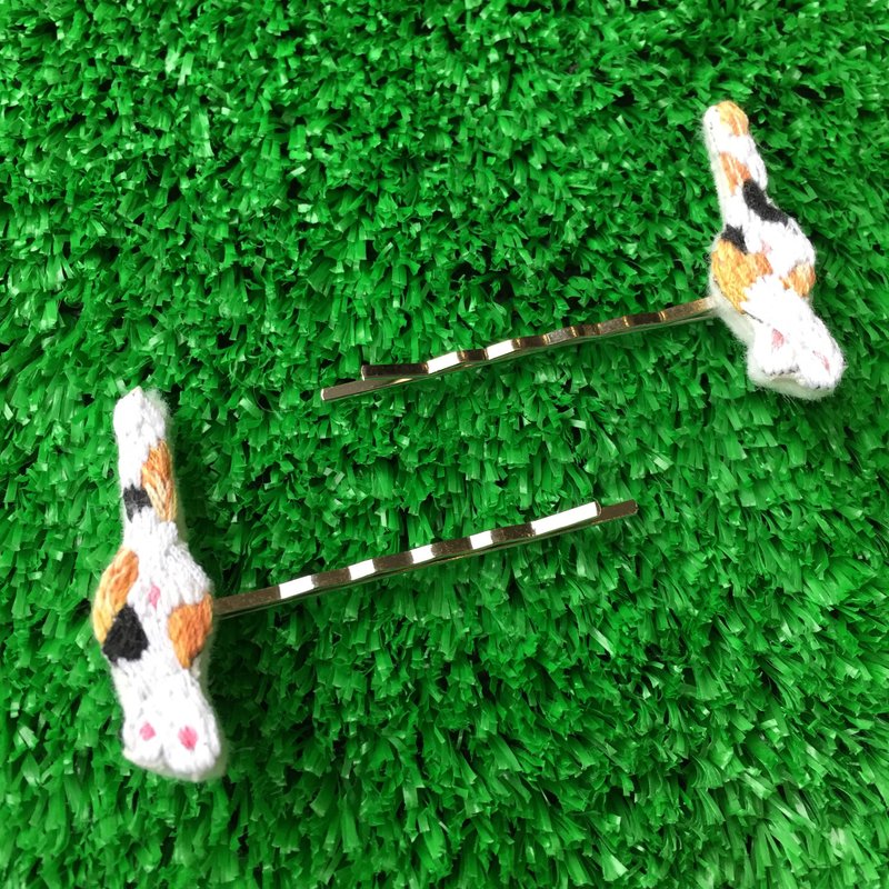 C'est trop Mignon\\手作刺绣*刺绣高傲猫屁发夹 - 发饰 - 绣线 多色