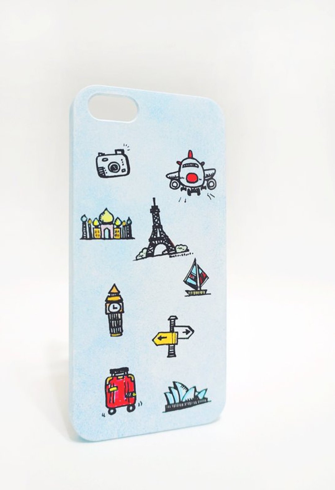 【履行，旅行】Apple iphone 5 纯手绘 手机殻 可客制化 - 手机壳/手机套 - 塑料 蓝色