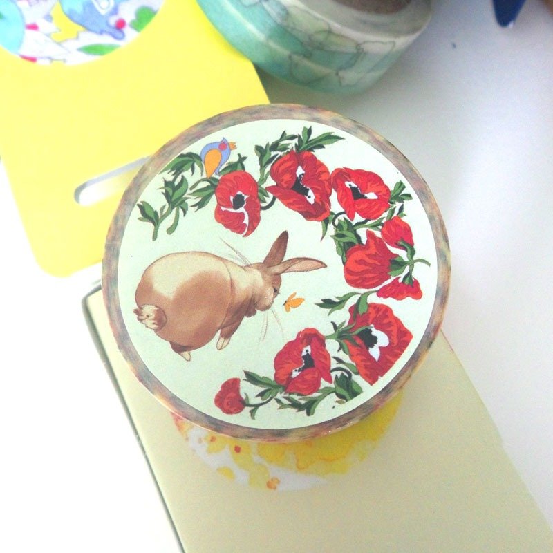 【冷食堂】原创和纸胶带 花与兔 - 纸胶带 - 纸 