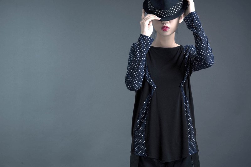 【Top】立体折片上衣 - 女装 T 恤 - 其他材质 蓝色