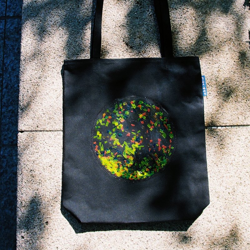 黑宇宙 - 底厚肩背包 黑色帆布 耐重 - 侧背包/斜挎包 - 其他材质 黑色