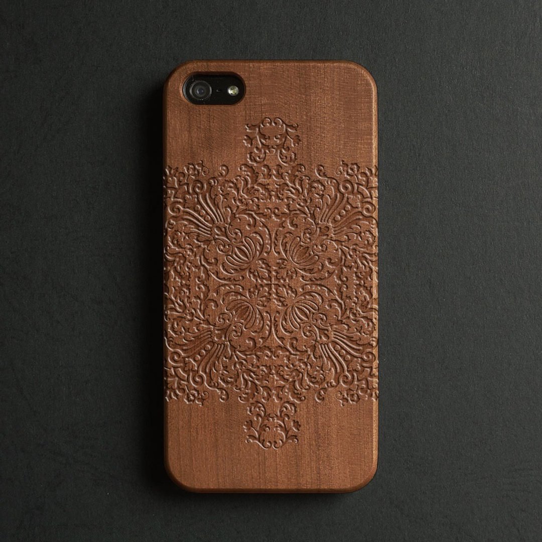 定制化真木雕刻 iPhone 7 / 7 Plus / 6 / 6s / iPhone 6 Plus / iPhone 6s Plus手机壳  曼陀罗 S012 - 手机壳/手机套 - 木头 咖啡色
