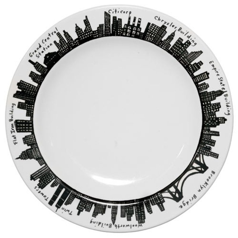 曼哈顿餐盘 (大) 1个 - 浅碟/小碟子 - 瓷 黑色