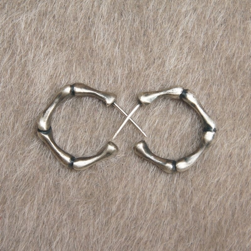 Osso 骨头系列 - 戒指 - 耳环/耳夹 - 其他金属 灰色