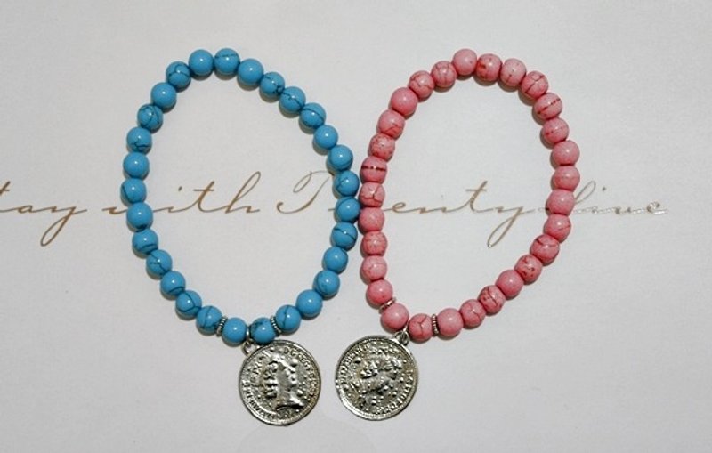 天然石x合金情侣对链_心诚则灵 //一对//-情人节- - 手链/手环 - 宝石 蓝色