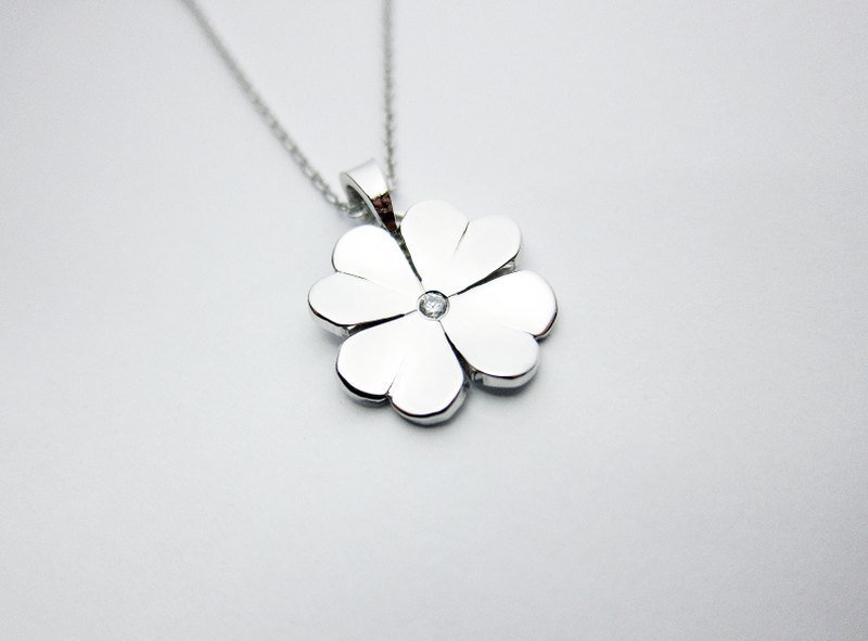 【B.B】幸运草Ｘ小锆石。925银 - 项链 - 其他金属 灰色