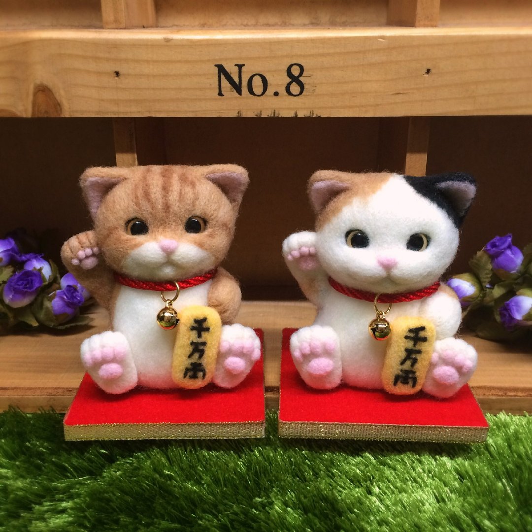招财小猫 - 摆饰 - 羊毛 