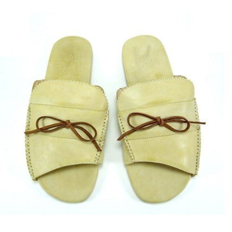 Sweet Villians 露趾一脚登凉便鞋M1068，时髦黄 - 男款休闲鞋 - 真皮 黄色