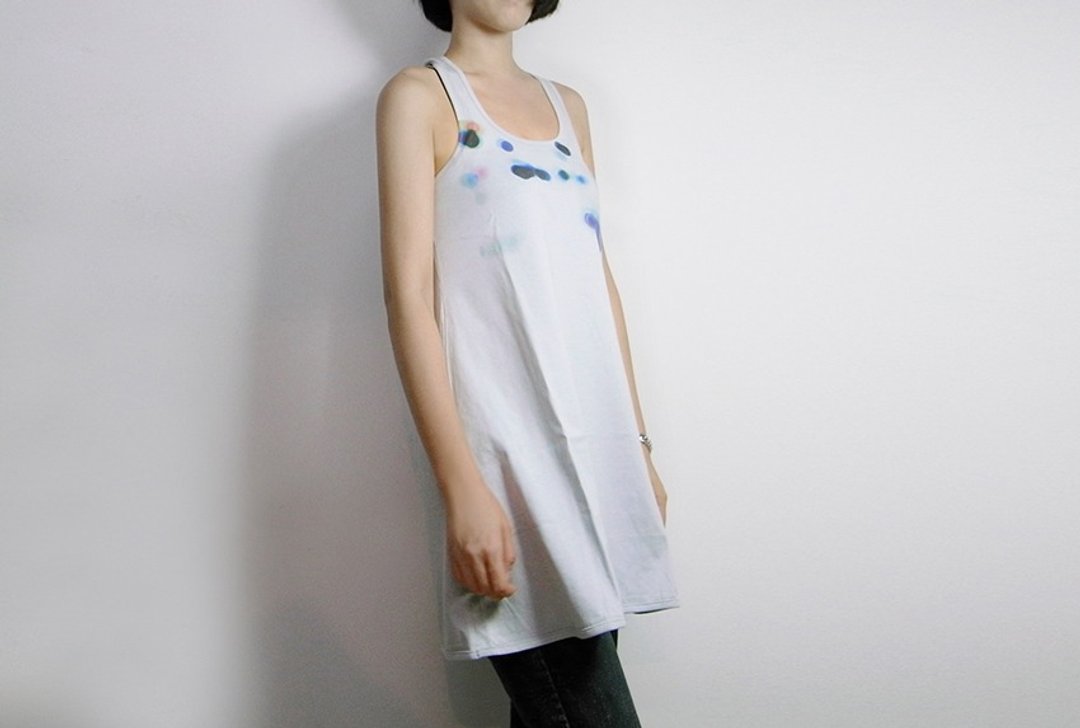 I . A . N Design 日景 灰色长版挖背背心 100%有机棉 Organic Cotton - 女装上衣 - 棉 灰色