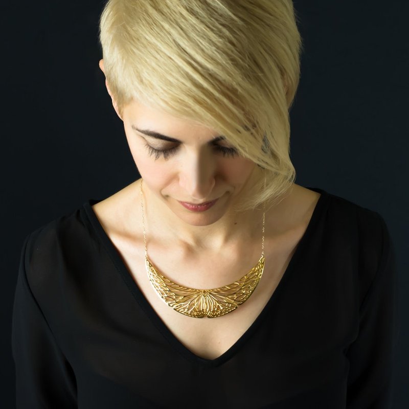 黄铜抛光蝶项链 - 项链 - 其他金属 金色