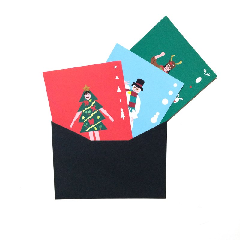 【Noddlefu纳豆腐】圣诞节*礼物*纳豆腐Xmas欢乐的欧吉桑套卡/圣诞卡(一套三张) - 卡片/明信片 - 纸 多色