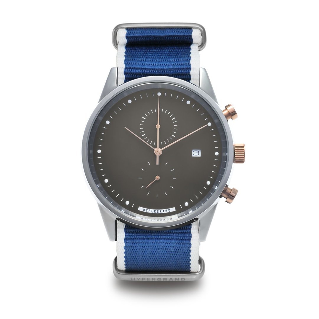Maverick Chrono 冷钢计时系列 - 双色表盘蓝斜纹 手表 - 女表 - 其他材质 黑色