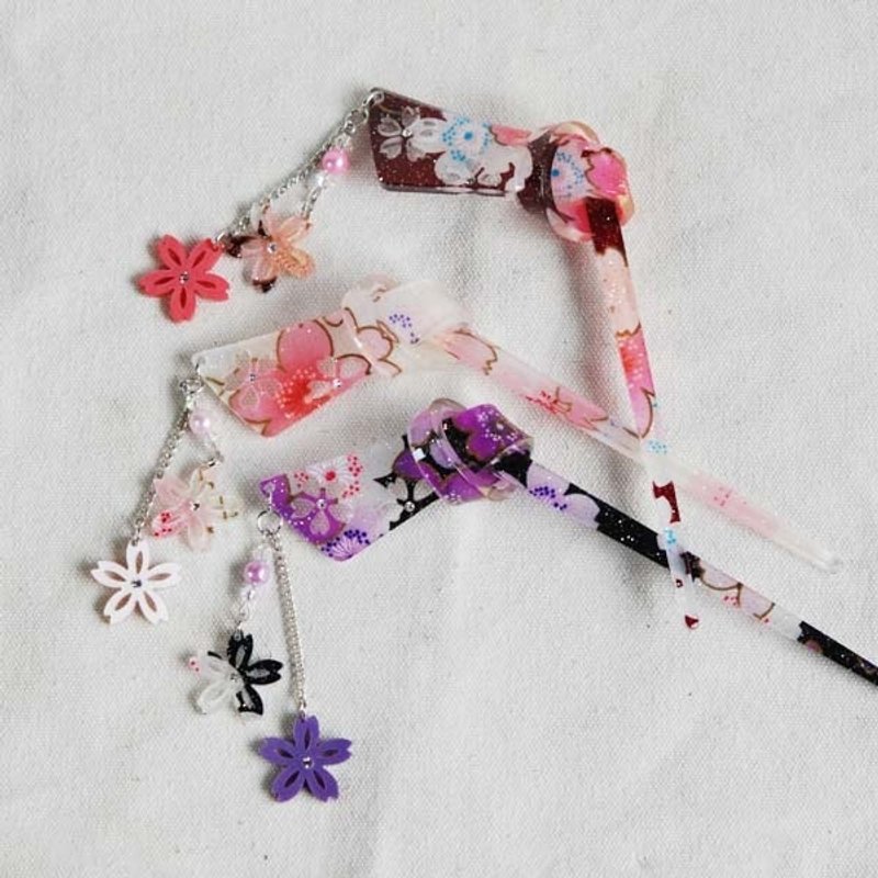 樱柔,樱结,发簪,发插-三色 - 发饰 - 压克力 