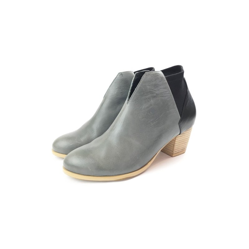 The Deep 【转运来】蓝/黑-撞色踝靴 - 女款短靴 - 真皮 黑色