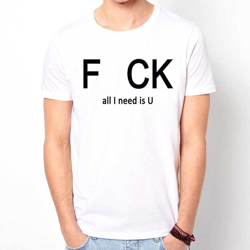 all I need is U短袖T恤-2色我只要U文青艺术设计文字时尚 - 男装上衣/T 恤 - 其他材质 多色