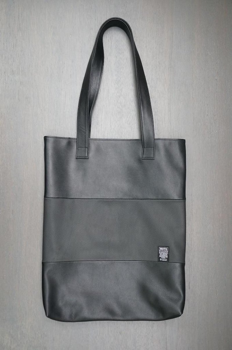 【MOTO 250cc】－Tote Bags/购物袋/托特包_08233(设计师周特价款) - 手提包/手提袋 - 真皮 黑色