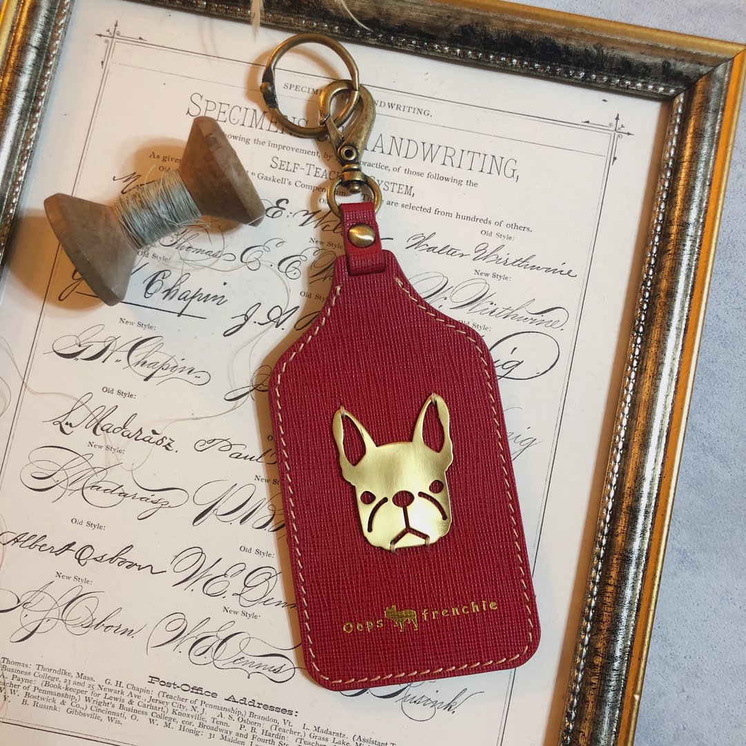 Oops 法国斗牛犬真皮悠游卡套/证件夹-七夕情人节礼物- - 证件套/卡套 - 真皮 蓝色