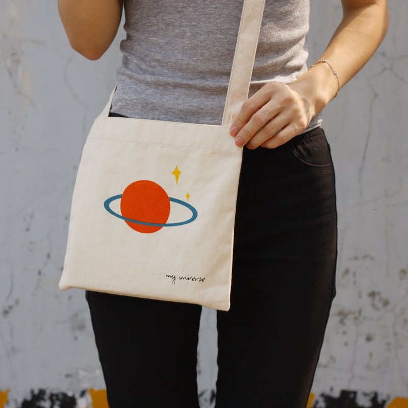 U-PICK原品生活 环保棉布包--斜挎包星球 创意环保袋 环保包 - 侧背包/斜挎包 - 棉．麻 白色