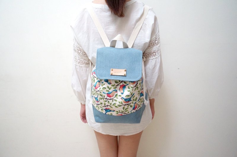 当点点鸟儿遇上单宁后背包/赠送免费打印名字皮标 ［限量5个］ - 后背包/双肩包 - 其他材质 蓝色