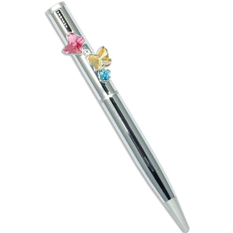 韩国【VERTINI】 舞蝶水晶原子笔 - 圆珠笔/中性笔 - 宝石 多色