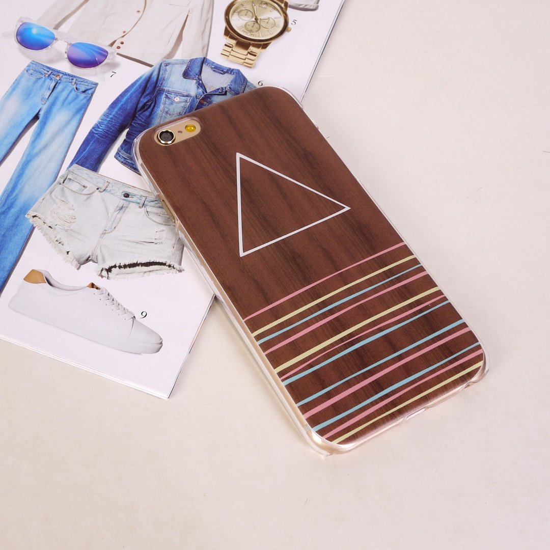 香港原创设计  彩色三角型木纹图案 iPhone X,  iPhone 8,  iPhone 8 Plus,  iPhone 7, iPhone 7 Plus, iphone 6/6S , iphone 6/6S PLUS, Samsung Galaxy Note 7 透明手机壳 - 其他 - 塑料 