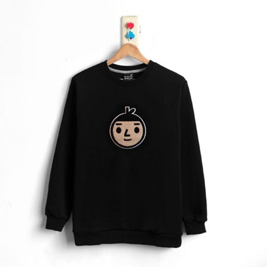 【BestFriend】Jumbo BoyFriend Long Sleeve Sweat / 长袖大学T (黑) / Size:1 - 中性连帽卫衣/T 恤 - 棉 黑色