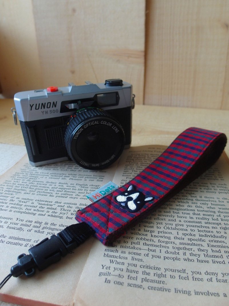 HiDots手拉手相机/拍立得手腕带(红格纹*法斗) - 证件套/卡套 - 其他材质 红色