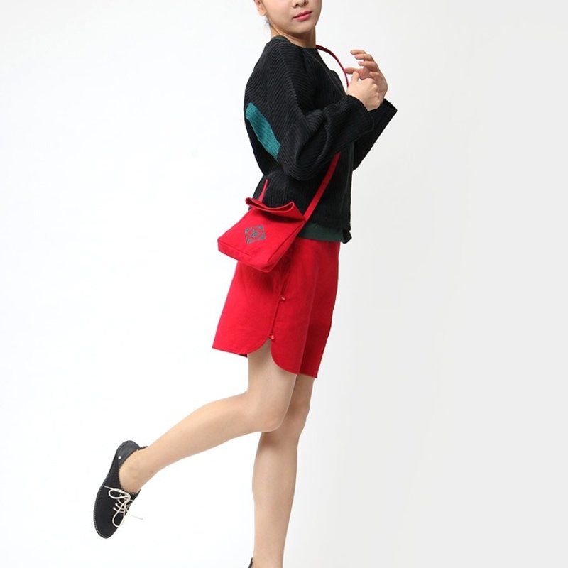 服（福）倒（到）了！本命年小挎包  紅  A141005 - 侧背包/斜挎包 - 棉．麻 红色