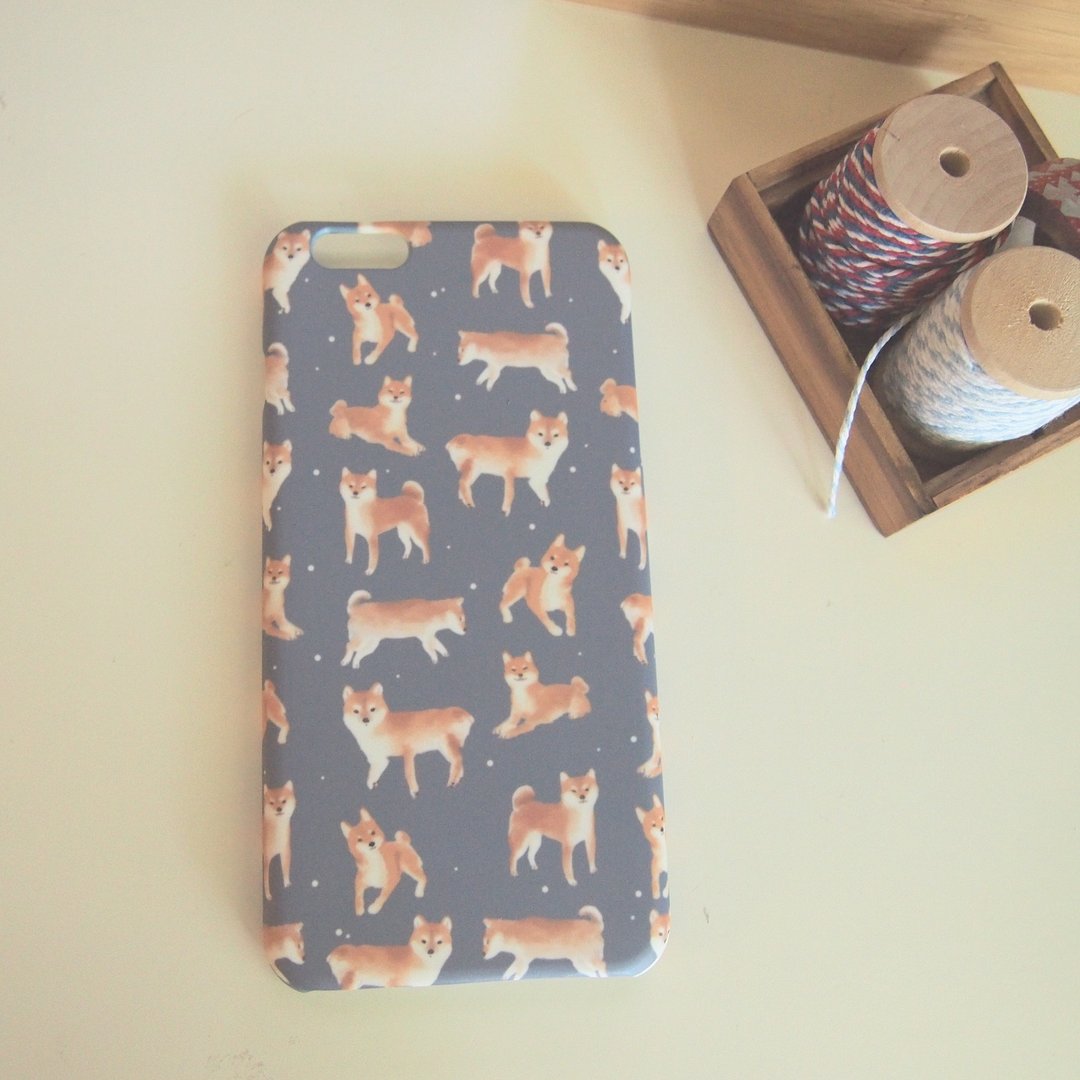 :: 圣诞礼物 ::柴犬手机壳 iPhone 6 plus/ iPhone 7 Plus - 平板/电脑保护壳 - 塑料 黑色