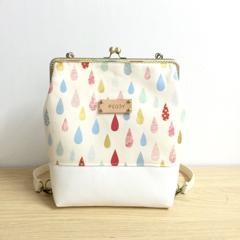 缤纷小雨滴大口金后背包/赠送免费打印名字皮标 - 后背包/双肩包 - 其他材质 多色