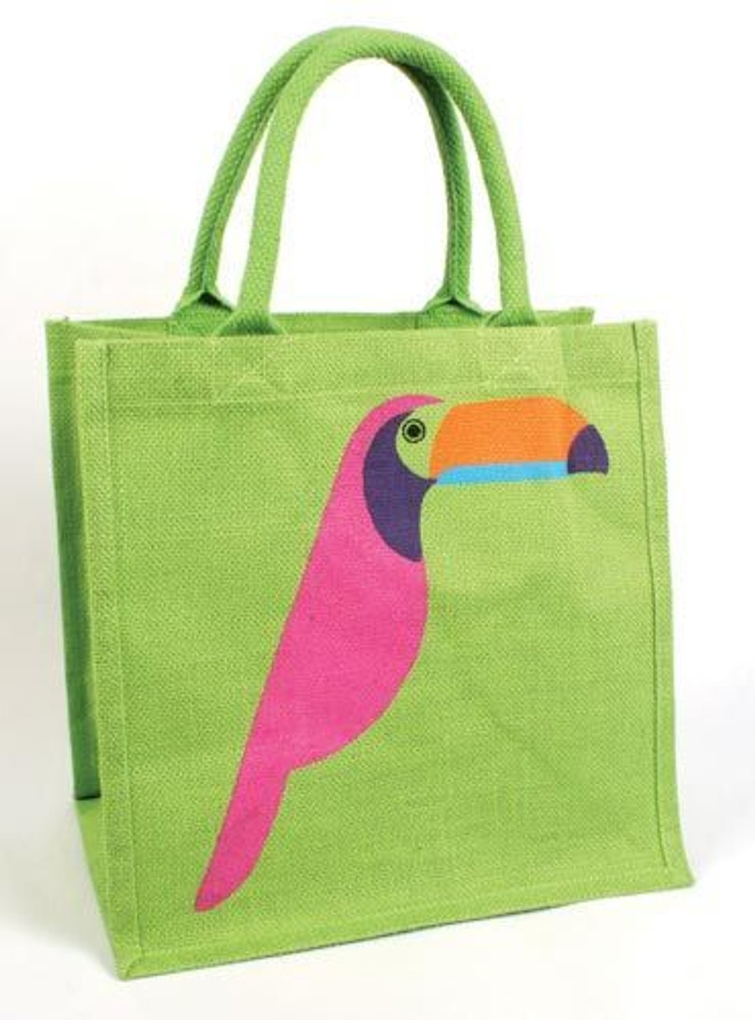 Jute bag parrot 黄麻购物袋 大嘴鸟 - 手提包/手提袋 - 植物．花 