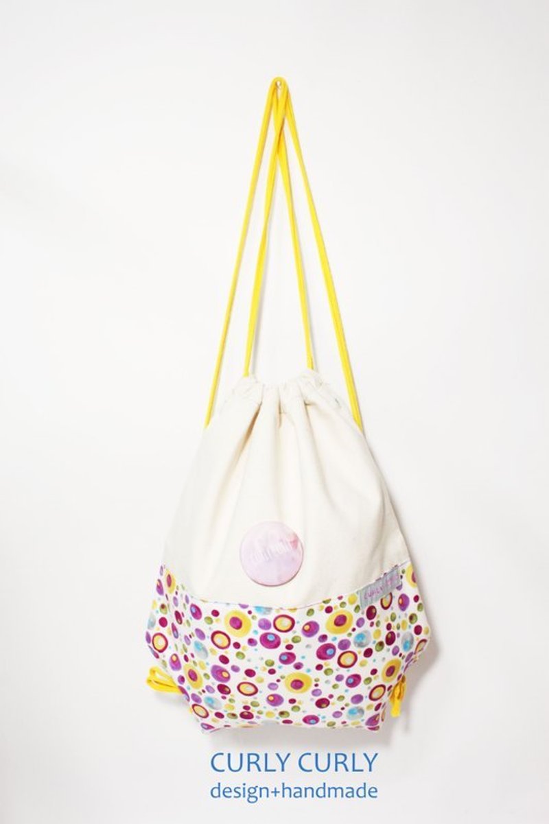 [CURLY CURLY] Pure Bags _The Bubble (赠送限定款别针一枚) - 束口袋双肩包 - 其他材质 多色