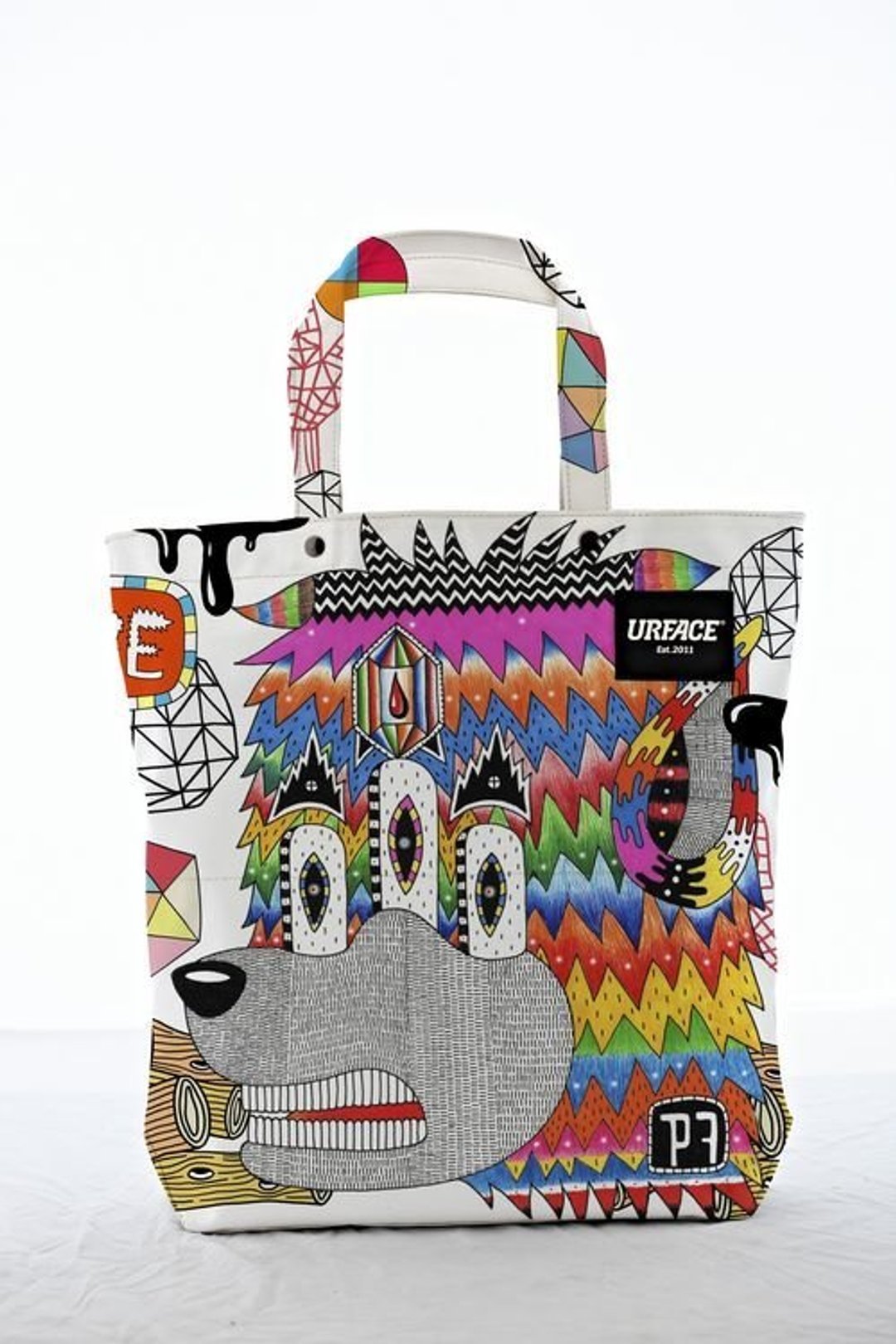 【URFACE】2nd Artist Series / P7 设计限量款Shopping Bag / 白 - 手提包/手提袋 - 防水材质 白色