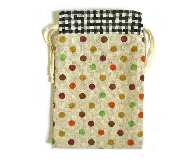 束口袋 复古点点 - 零钱包 - 其他材质 