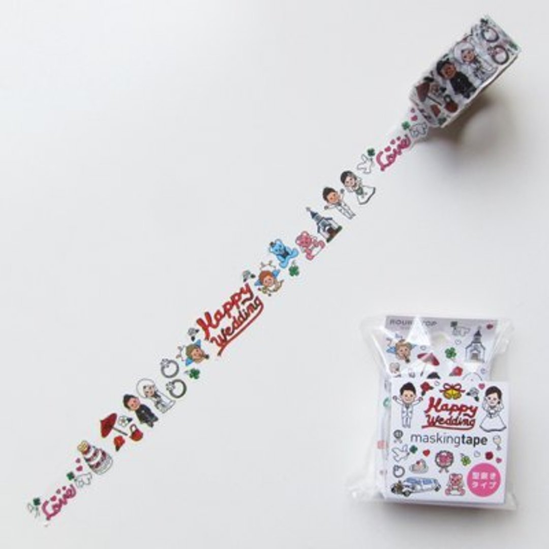 ROUND TOP 日本和纸胶带(RT-MK-006 甜蜜婚礼) - 纸胶带 - 纸 多色
