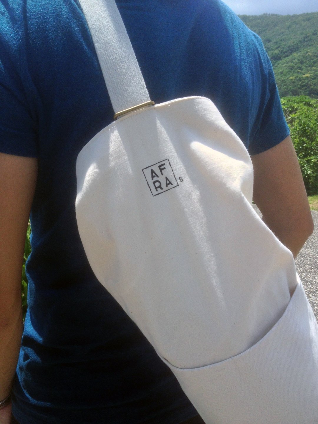 AFRAS DD bag 【米】渔夫袋 帆布身单宁底 - 侧背包/斜挎包 - 其他材质 白色