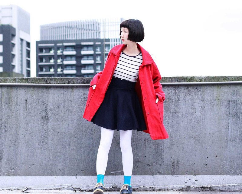 毛呢大衣--红【c14110702】 - 女装休闲/机能外套 - 棉．麻 红色