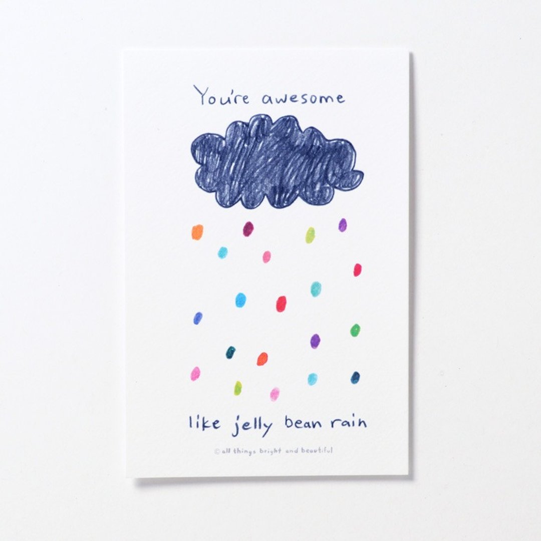 糖果雨明信片 - 卡片/明信片 - 纸 多色