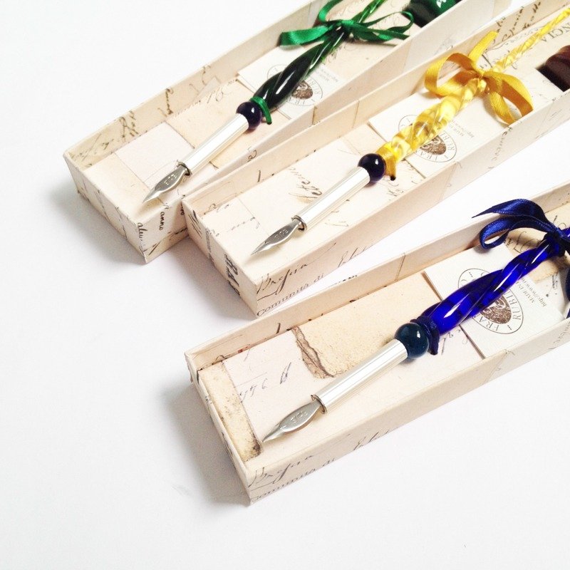 2/MAN+INK 典藏合金握杆玻璃沾水笔礼盒 | Francesco Rubinato - 蘸水笔 - 玻璃 多色