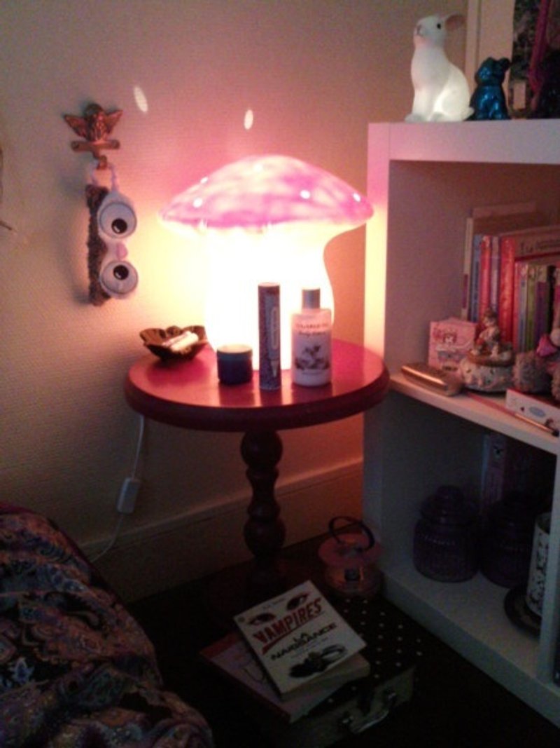 EGMOMT 晚安桃红大蘑菇夜灯 - 灯具/灯饰 - 塑料 红色